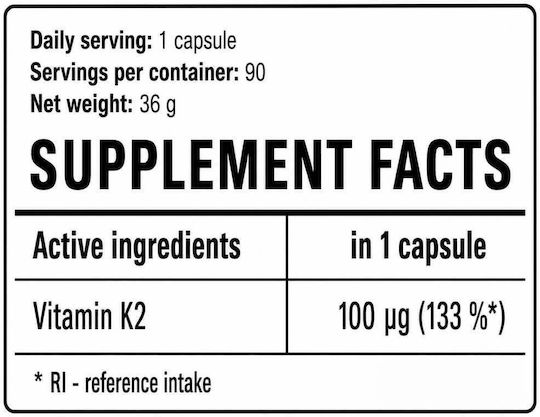 Immortal Nutrition K2 MK7 Vitamin for Bone Health Immortal Nutrition 90 Capsules