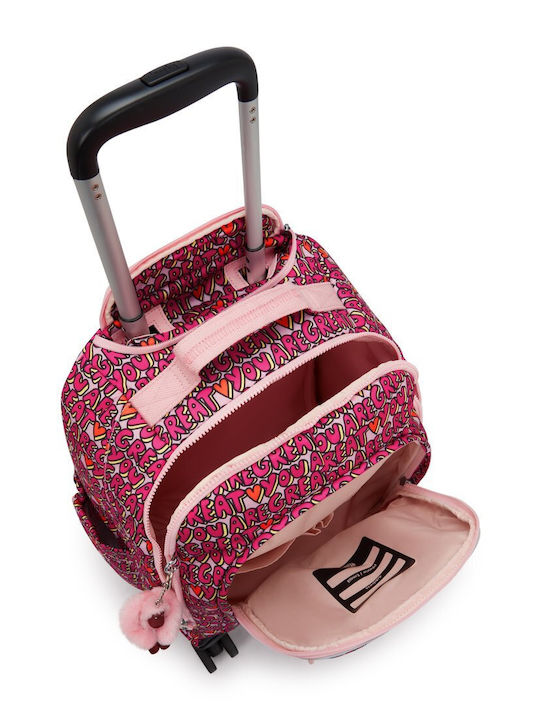 Kipling School Backpack with Water Bottle Holder Pink 26L