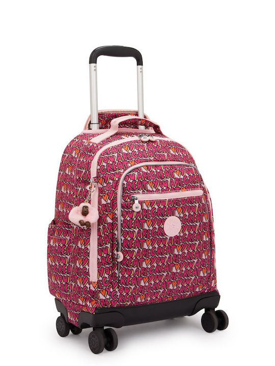 Kipling School Backpack with Water Bottle Holder Pink 26L