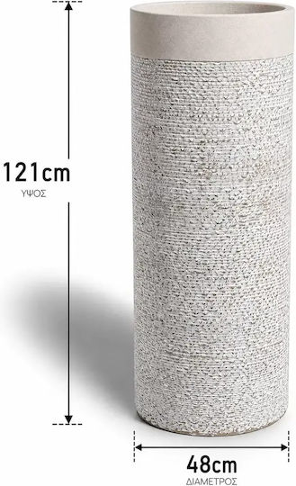 Keramik Pflanzgefäß Weißer Stein 121x121cm