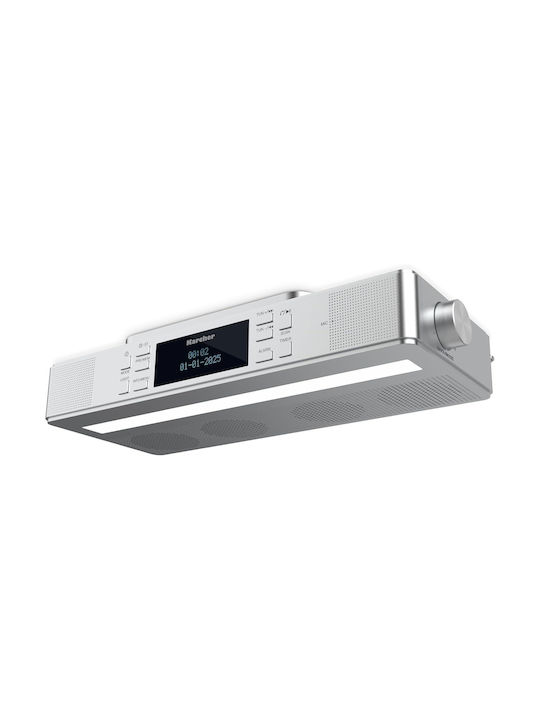 Karcher Ceas de Masă Digital LED cu Ceas Deșteptător și Radio Argintiu