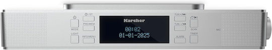 Karcher Tischuhr Digital LED Mit Wecker & Tischradio Silber