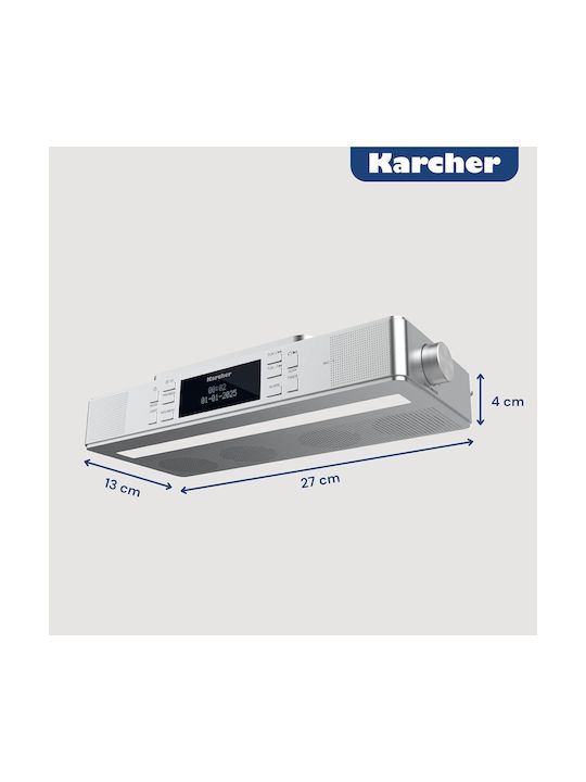 Karcher Ceas de Masă Digital LED cu Ceas Deșteptător și Radio Argintiu