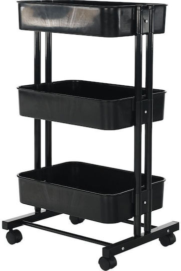 Küchenwagen Schwarz 45x37x77cm
