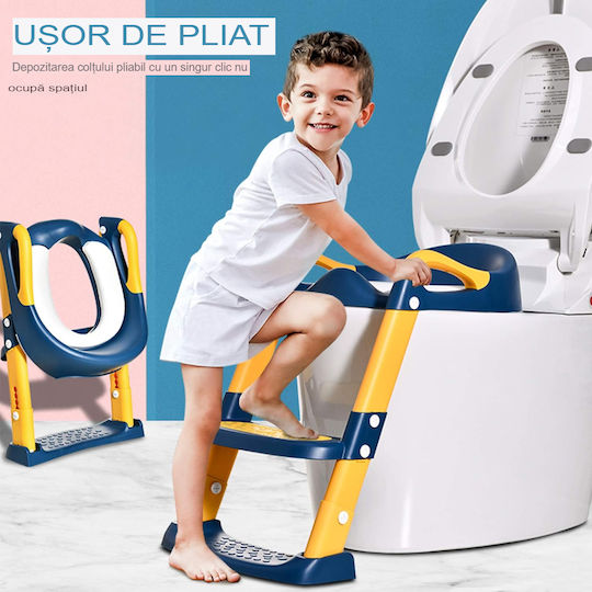 Summer Baby Scaun de toaletă pentru copii mici Albastru cu Mânere