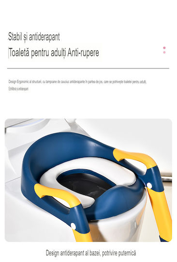 Summer Baby Scaun de toaletă pentru copii mici Albastru cu Mânere