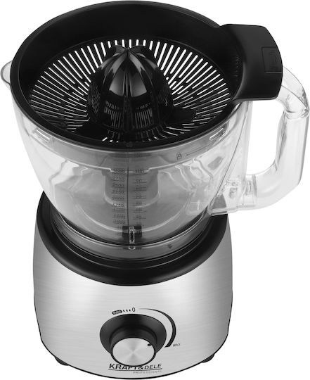 Kraft & Dele Procesor Alimentar Multifuncțional 1800W cu Recipient 3lt și Vas Blender Gri