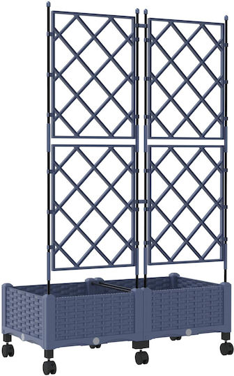vidaXL Set of 2 Grey Plastic Flower Pots