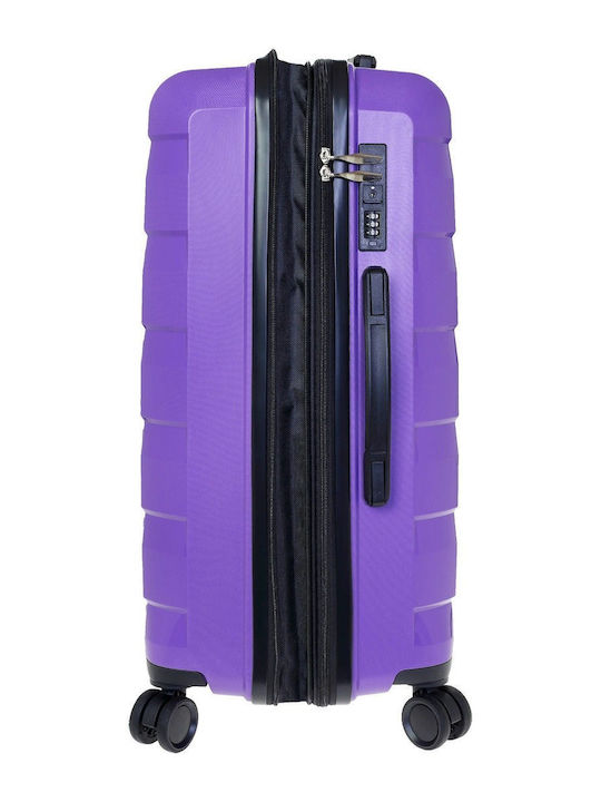 Seagull Large Hard Purple Travel Suitcase Height 76cm