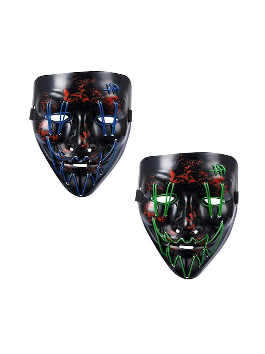 Mască Purge Halloween cu fir electroluminescent neon LED luminoasă mască horror carnaval Crăciun