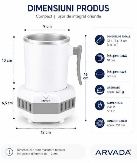 Pahar Termos din Aluminiu 350ml Alb