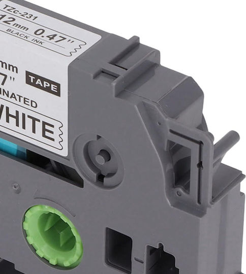 Brother Bandă pentru etichetare 8m x 12mm în Culoare Neagră Compatibilă cu Brother TZe/TZ