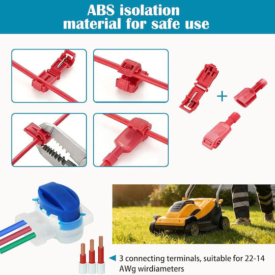 Set 125 Accesorii Pentru Roboți De Tuns Iarbă Conectori De Cablu Perimetral Impermeabil Cleme De Conexiune Țepi De Fixare La Sol Kit De Extensie Pentru Repararea Roboților De Tuns Iarbă Compatibil Husqvarna Gardena Worx Bosch