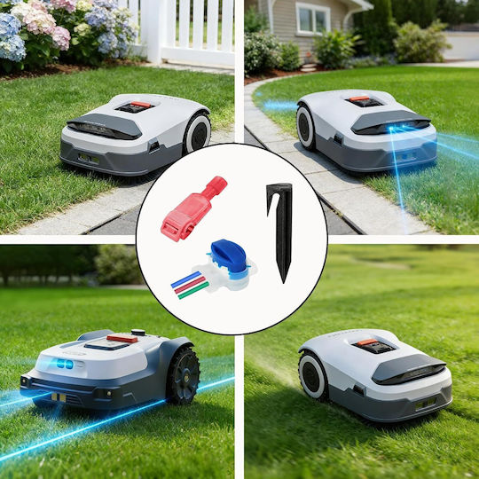 Set 125 Accesorii Pentru Roboți De Tuns Iarbă Conectori De Cablu Perimetral Impermeabil Cleme De Conexiune Țepi De Fixare La Sol Kit De Extensie Pentru Repararea Roboților De Tuns Iarbă Compatibil Husqvarna Gardena Worx Bosch
