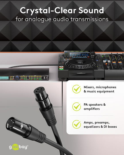 Goobay XLR кабел мъжки - Черен 2m 80029