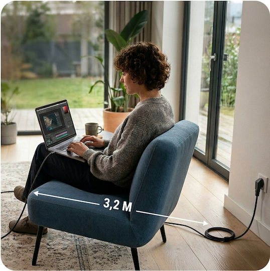 3MK USB-C Universal Laptop Charger 65W 20V Without Power Cord