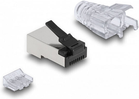 RJ45 Modular Plug Cat.6 FTP 50 Pcs Durable Strain Relief Protective Bend Cover Delock 66906