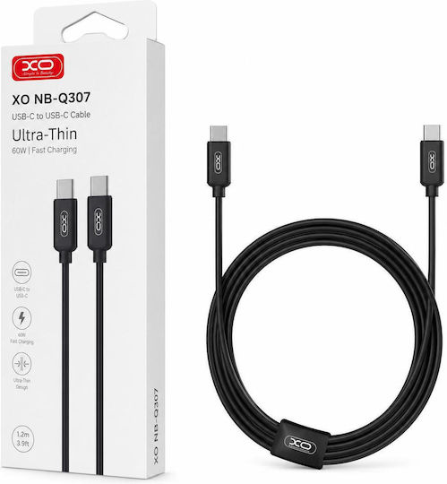 XO Кабел USB-C мъжки - USB-C 60W Черен 1m XO-Q307BK