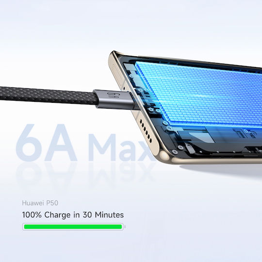 Mcdodo Плетен / Равен / Магнитен Кабел USB-C мъжки - USB-A 60W Черен 1м