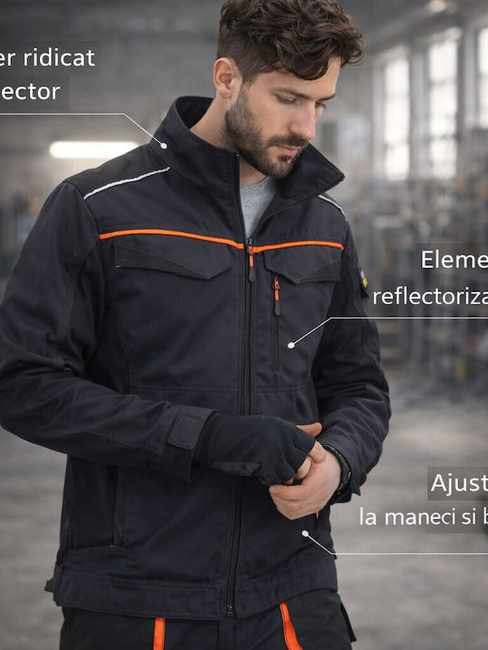 Hanorac De Lucru Pentru Bărbați Forelastic-j 240g/m² Elastic Cu Buzunare Multiple Elemente Reflectorizante