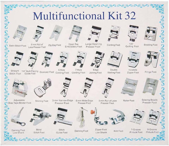Set 32 Piciorușe Universale Accesorii Pentru Mașini De Cusut Acasă