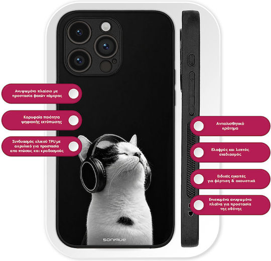 Husă Sonique Men's Edition Vivo Y74s Vivo Y76 5G Audio Kitten Alb