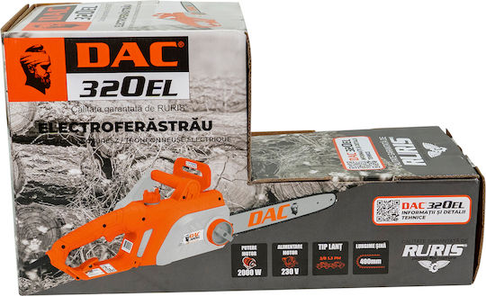 Ruris Dac 320el – Elektrische Kettensäge 2000 W 40 Cm Klinge Automatische Schmierung