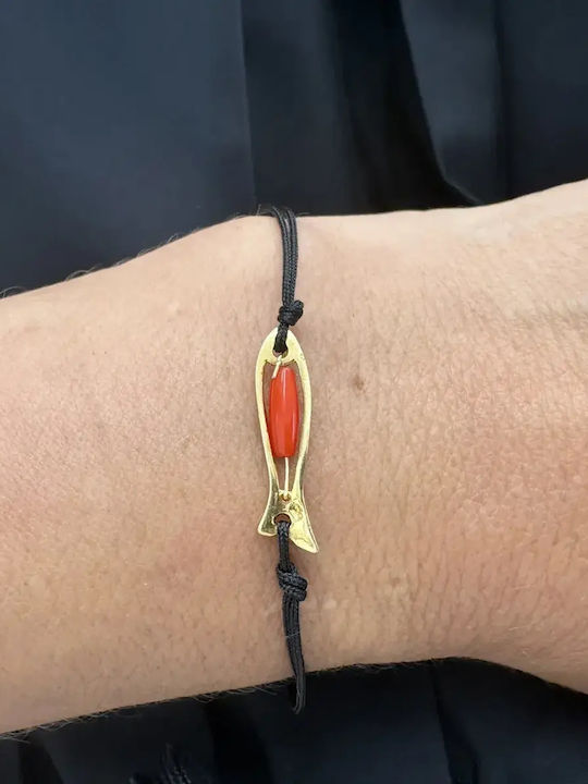 Bratari Argintiu Handmade Pentru Femei Galben Placat Cu Aur Coral & Peste Silverline 0230996009/Galben Rosu Coral Macrame Negru Handmade Peste Argintiu 0230996009