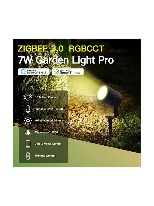 Gledopto Спот За Външни Стоящи Лампи 7W RGB IP66 Черен
