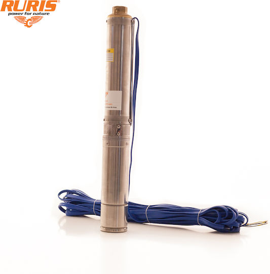 Ruris Aqua 790 – Pompa de Apă Submersibilă Pentru Foraj 550 W 8 Trepte 60 M Înălțime De Refulare 25 M Cablu