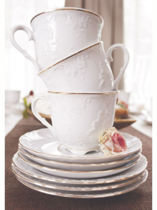 Cmielow Rococo Auriu Set de Ceai cu Cană din Porțelan Aur 1200ml 27buc