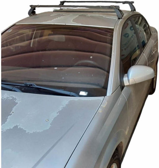 Hermes Car Roof Bars Aluminum Black with Lock Opel Vectra C 2002-2008 Set of 2 Pieces