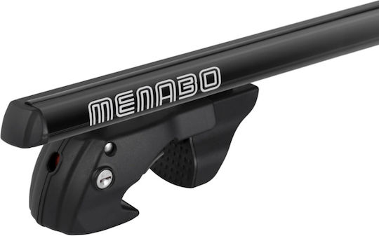 Menabo Menabo Aluminum Car Roof Bars Sherman Black 120 Cm Black Color Mazda 5 2008>2013 5 Doors Raised Rails Parallel Bars Empty 2 Pieces 12280/mb Mp.12280/mb-163
