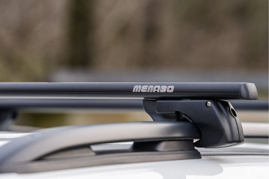 Menabo Menabo Aluminum Car Roof Bars Sherman Black 120 Cm Black Color Skoda Octavia Scout 5 Doors 2007> Raised Rails Parallel Bars Set 2 Pieces 12280/mb Mp.12280/mb-252
