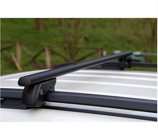 Menabo Menabo Aluminum Roof Bars Sherman Black 120 Cm Black Color Renault Laguna Ii Station Sportourer 5 Doors 2000>2008 Raised Rails Parallel Bars Empty 2 Pieces 12280/mb Mp.12280/mb-228