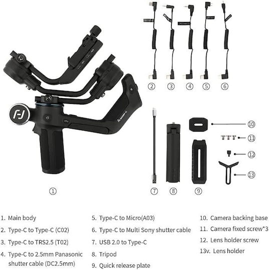 FeiyuTech Gimbal 3-Wege und Mit Belastbarkeit 2,5kg