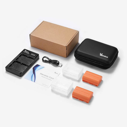 Încărcător Dublu de Baterii Set 2 Lp-e6 Compatibil cu Canon