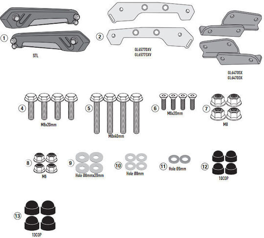 Givi Side Folding Bases Stealth Honda CB 650 R 21-26 CBR 650 R 21-26 STL1208