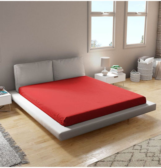 SteweHome Μονό 100x200εκ. με Λάστιχο Κόκκινο