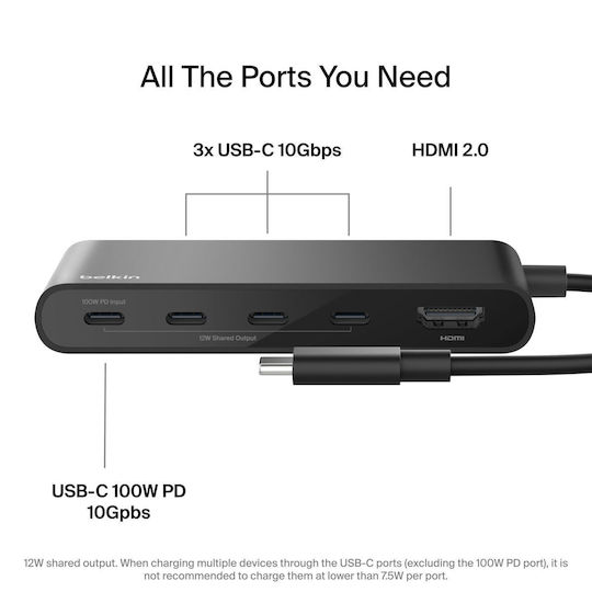 Belkin Connect USB-C Docking Station with HDMI 4K PD Grey