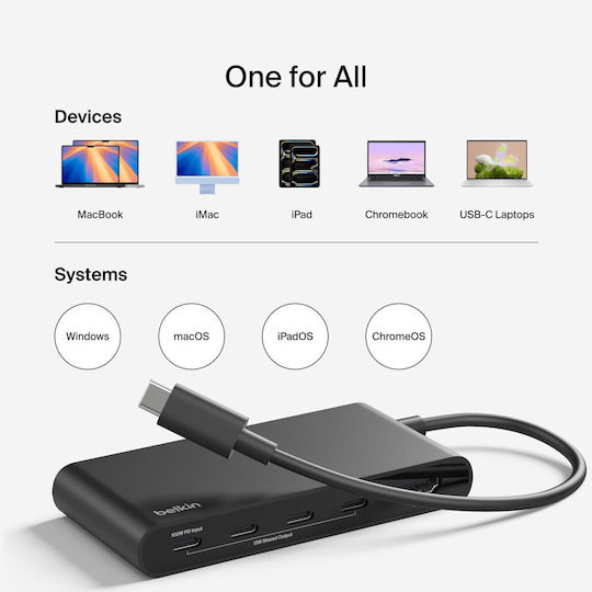 Belkin Connect USB-C Docking Station with HDMI 4K PD Grey