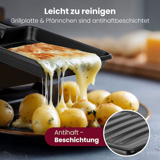 Profi Cook PC-RG 1324 Tabletop Electric Raclette Grill with Smooth and Grooved Plate 700W 20x10cm