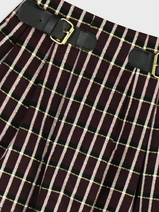 Kids Skirt Checked Burgundy