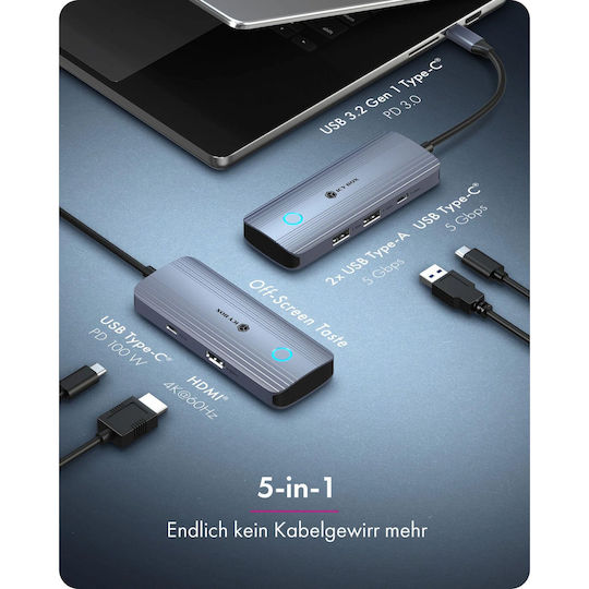 Icy Box Spade Dock 4081 USB-C Докинг станция с HDMI 4K PD