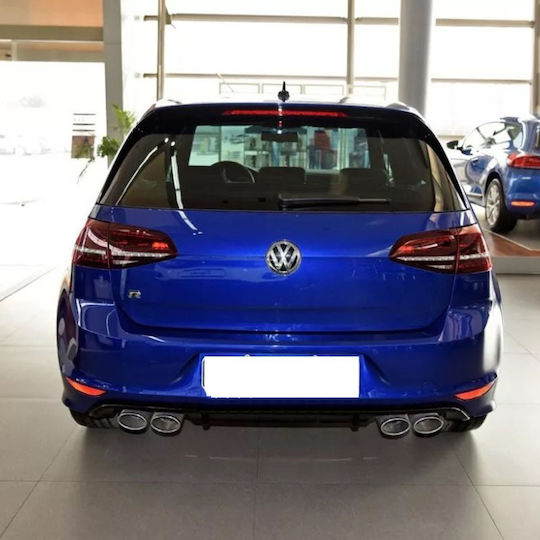 Rear Bumper Diffuser VW Golf VII 7 13-17 R-Line 2 Dual Exhausts Right & Left Glossy Black ABS Plastic 1 Piece