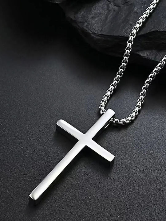 Legend Accessories Мъжки Кръст от Стомана с Верига