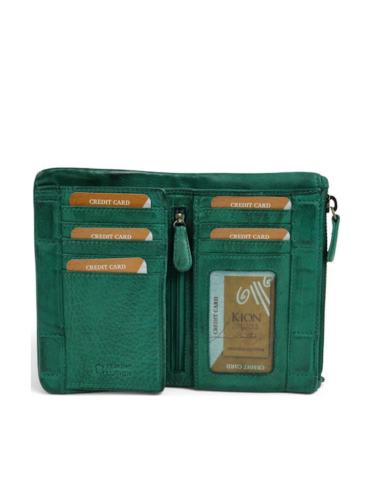 Large Leather Women's Wallet Green