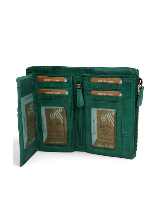 Large Leather Women's Wallet Green