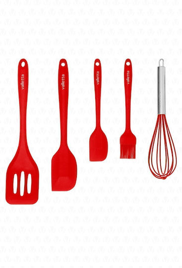 SteweHome Seturi De Ustensile De Gătit Din Silicon 5 Bucăți Roșii SteweHome Seturi De Ustensile De Gătit Din Silicon 5 Bucăți Roșii