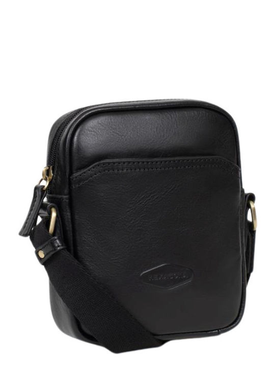 Geantă De Umăr / Tip Crossbody Pentru Bărbați Din Piele Neagră 29574-01